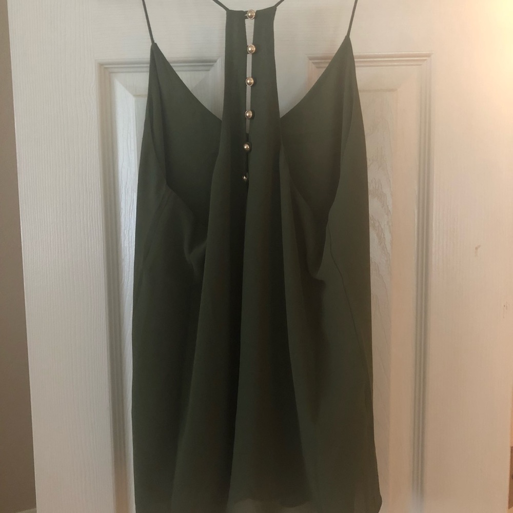 Naked Zebra NWOT Olive Green Chiffon Blouse M